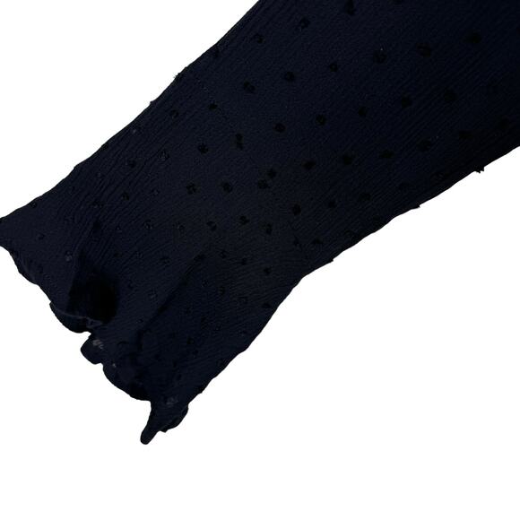 Entro Black Long Bell Sleeve Embroidered Tie Front V-Neck Stretchy Blouse Size S - Picture 4 of 7